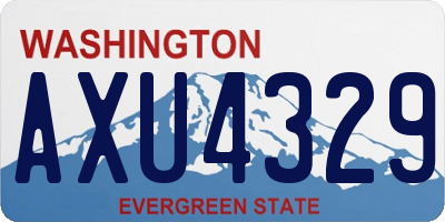 WA license plate AXU4329