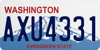 WA license plate AXU4331