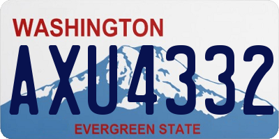 WA license plate AXU4332