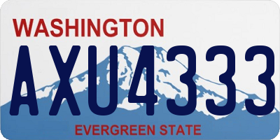 WA license plate AXU4333