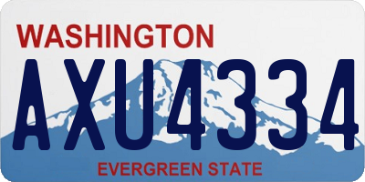 WA license plate AXU4334