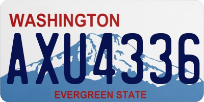 WA license plate AXU4336