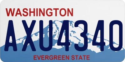 WA license plate AXU4340
