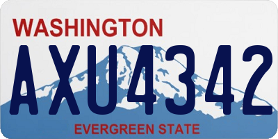 WA license plate AXU4342