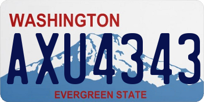 WA license plate AXU4343