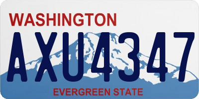 WA license plate AXU4347
