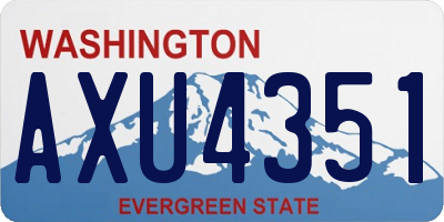 WA license plate AXU4351