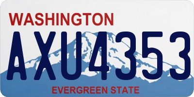 WA license plate AXU4353