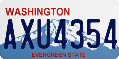 WA license plate AXU4354