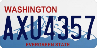 WA license plate AXU4357