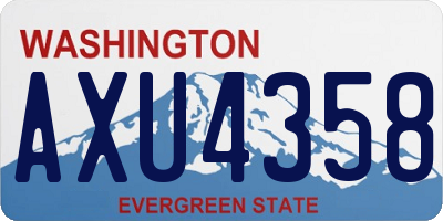 WA license plate AXU4358
