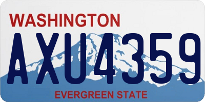 WA license plate AXU4359
