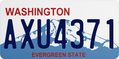 WA license plate AXU4371