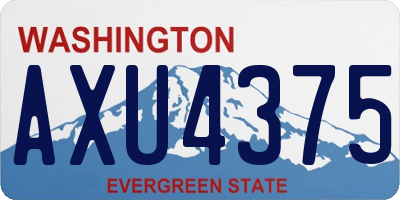 WA license plate AXU4375
