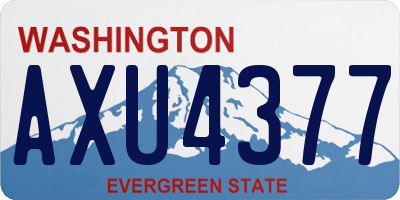 WA license plate AXU4377