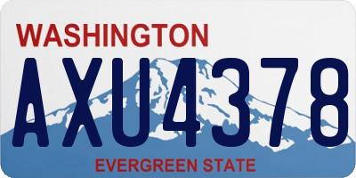WA license plate AXU4378