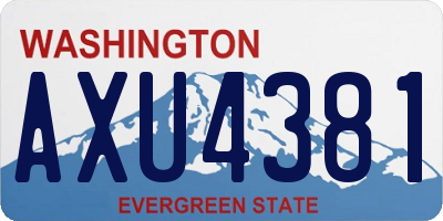 WA license plate AXU4381