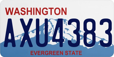 WA license plate AXU4383