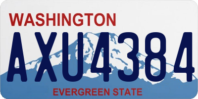 WA license plate AXU4384