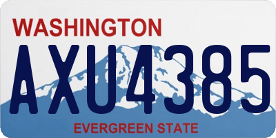 WA license plate AXU4385