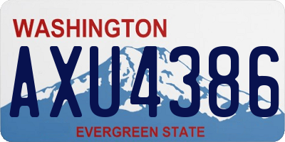 WA license plate AXU4386