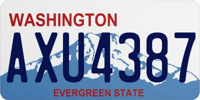 WA license plate AXU4387