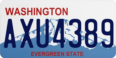 WA license plate AXU4389