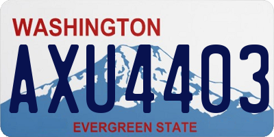 WA license plate AXU4403
