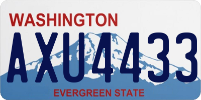 WA license plate AXU4433