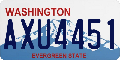 WA license plate AXU4451