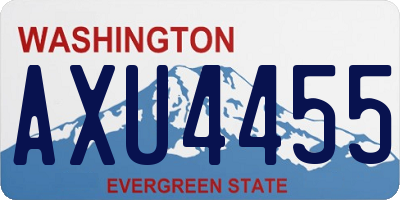 WA license plate AXU4455