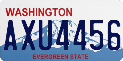 WA license plate AXU4456