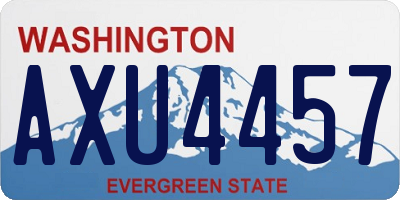 WA license plate AXU4457