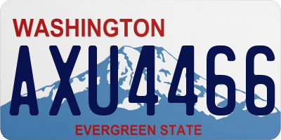 WA license plate AXU4466