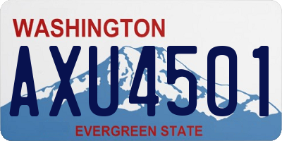 WA license plate AXU4501