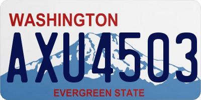 WA license plate AXU4503
