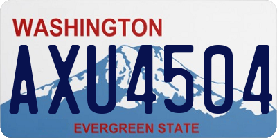 WA license plate AXU4504