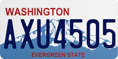 WA license plate AXU4505