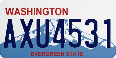 WA license plate AXU4531
