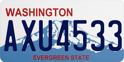 WA license plate AXU4533
