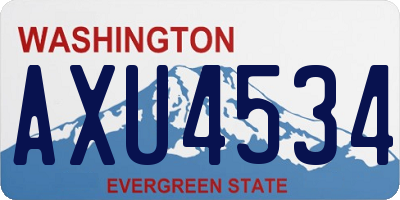 WA license plate AXU4534