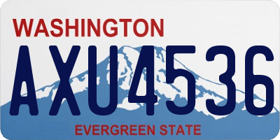 WA license plate AXU4536