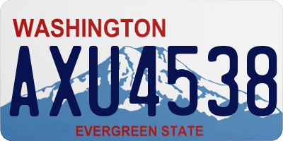 WA license plate AXU4538