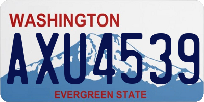 WA license plate AXU4539