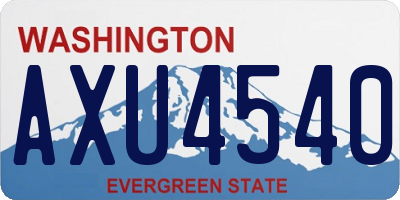 WA license plate AXU4540
