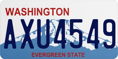 WA license plate AXU4549