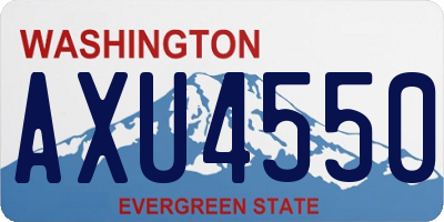 WA license plate AXU4550