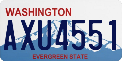 WA license plate AXU4551