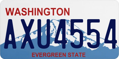 WA license plate AXU4554