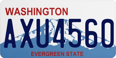 WA license plate AXU4560